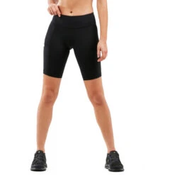 2XU RUN DASH COMPRESSION Women's Running Shorts Black/Silver