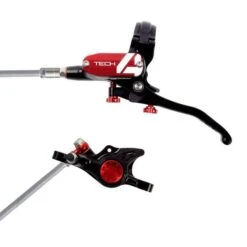 HOPE TECH 4 X2 BRAIDED Rear Brake No Rotor Red