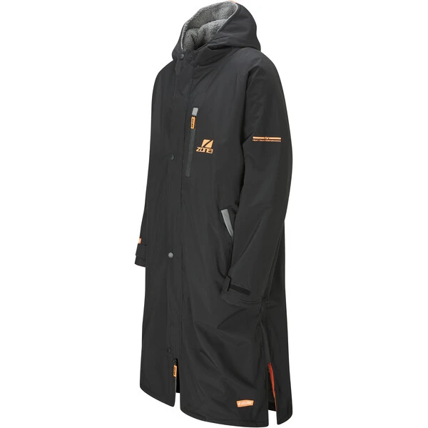 ZONE3 OVERSIZED POLAR FLEECE Robe Black/Orange - Image 2
