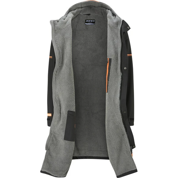 ZONE3 OVERSIZED POLAR FLEECE Robe Black/Orange - Image 4