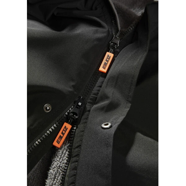 ZONE3 OVERSIZED POLAR FLEECE Robe Black/Orange - Image 6