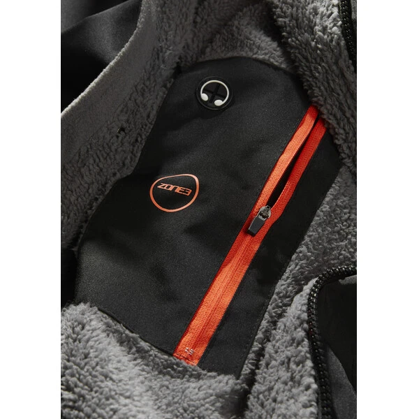 ZONE3 OVERSIZED POLAR FLEECE Robe Black/Orange - Image 7