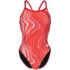 ARENA CHALLENGE BACK MARBLED Women's Swimsuit (1 Piece) Red 2023