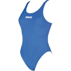 ARENA SOLID SWIM TECH HIGH Women's Swimsuit (One Piece) Royal Blue/White 2022